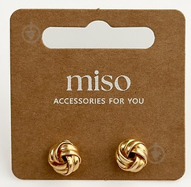 Серьги-пусеты MISO accessory плетеные - фото 1 Серьги-пусеты MISO accessory плетеные - фото 1