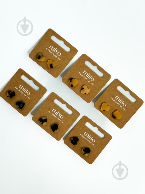 Серьги-пусеты MISO accessory сердечко лео - фото 1