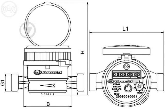 Счетчик холодной воды Gross ETR-UA 20/130Х - фото 6