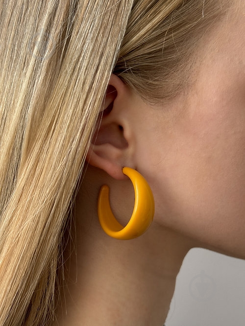 Сережки MISO accessory широке кільце помаранчеві - фото 2