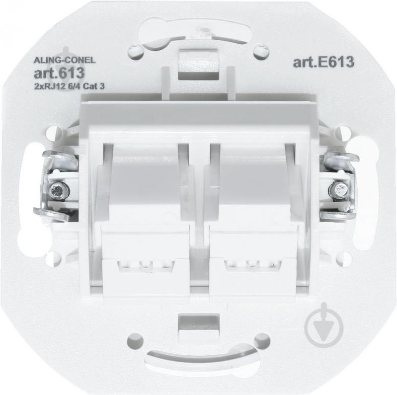 Розетка телефонная двойная Aling-Conel Eon белый E613.0 - фото 4