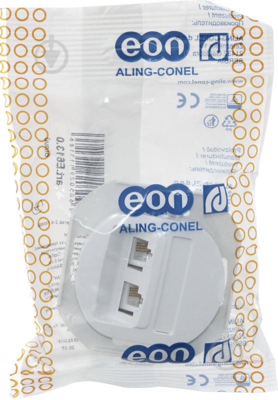 Розетка телефонная двойная Aling-Conel Eon белый E613.0 - фото 5