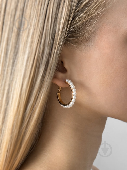 Серьги MISO accessory золотые с жемчугом - фото 3