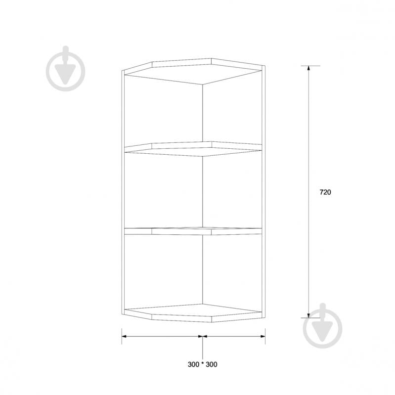 Шафа верхня кутова Аліна ВКЗ 30/71.8 білий/білий Сокме - фото 2