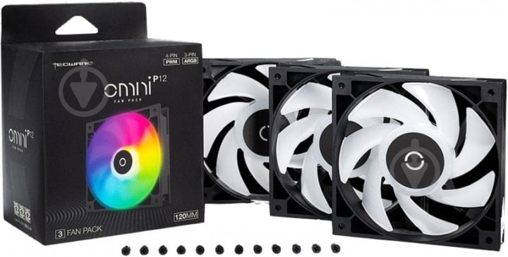 Вентилятор Tecware Omni P12 3-Fan Pack ARGB Black (TWAC-OMP12-3BK) - фото 2 Вентилятор Tecware Omni P12 3-Fan Pack ARGB Black (TWAC-OMP12-3BK) - фото 2