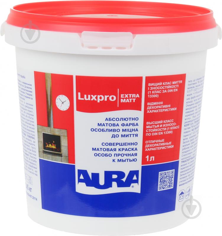 Фарба акрилова водоемульсійна Aura® Luxpro ExtraMatt мат білий 1 л - фото 1