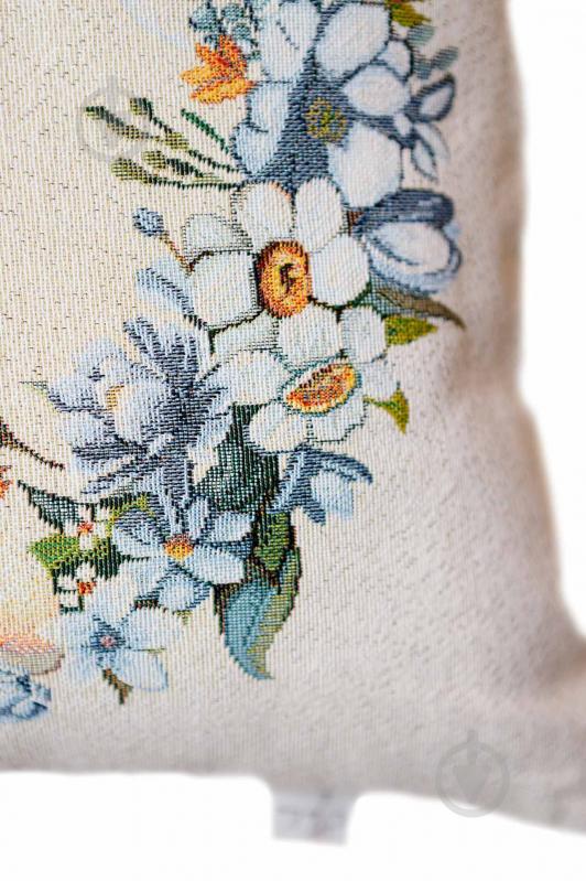 Наволочка декоративная Веночек Рrimavera 45x45 см молочный Прованс - фото 3