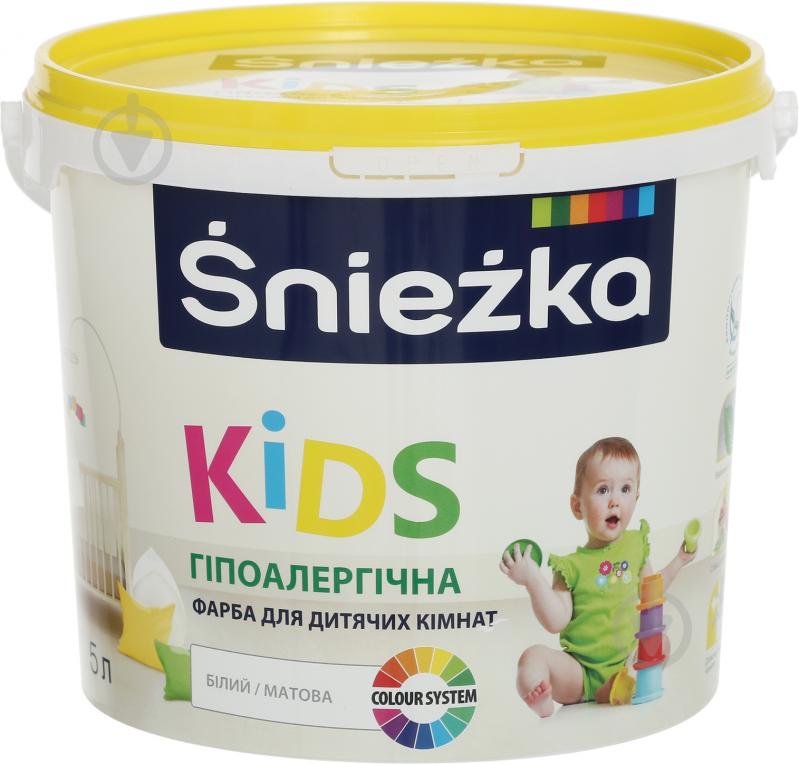 Краска Sniezka Kids гипоаллергенная белый 5 л 6,7 кг - фото 1