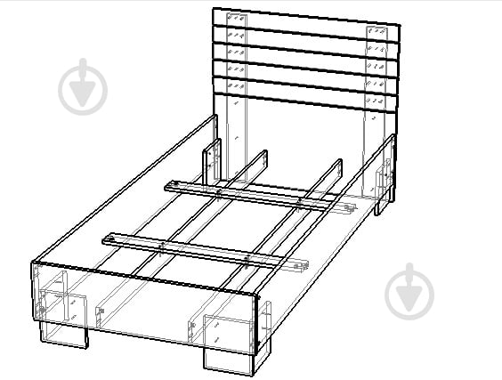 Кровать Вісент Балтик (под ламельный каркас с ножками) 90x200 см белая структура дерева - фото 2