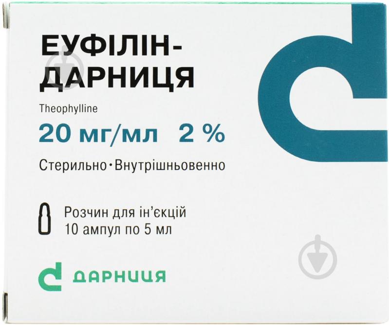 Еуфілін ЕУФІЛІН РОЗЧИН Д/ІН. 20 МГ/МЛ ПО 5 МЛ №10 В АМП нет фото розчин 5 мл - фото 1 Еуфілін ЕУФІЛІН РОЗЧИН Д/ІН. 20 МГ/МЛ ПО 5 МЛ №10 В АМП нет фото розчин 5 мл - фото 1