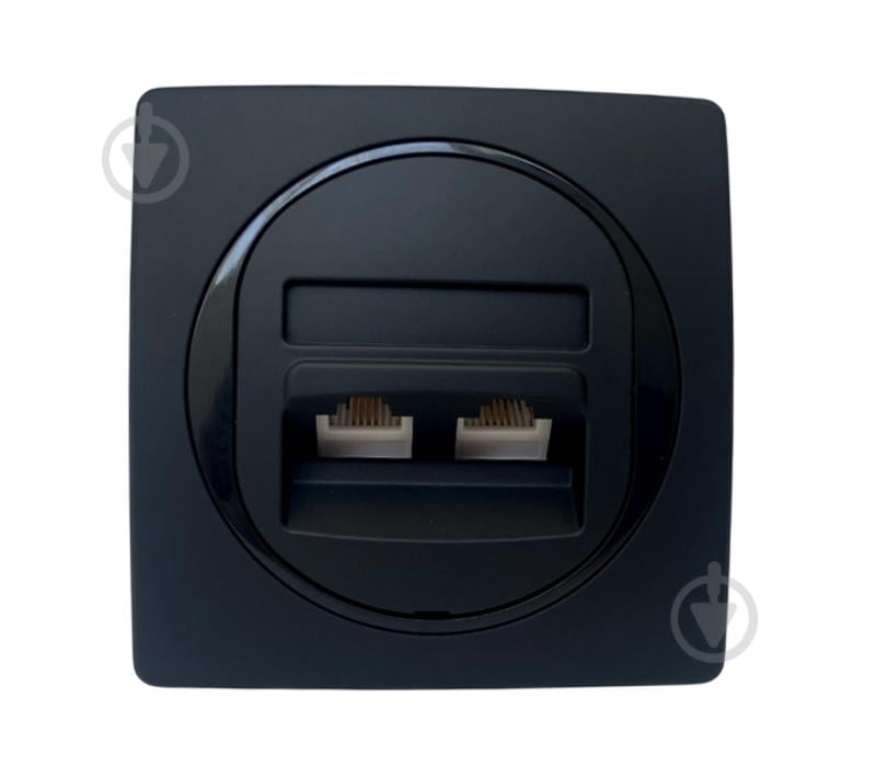 Розетка компьютерная Aling-Conel Eon IP20 черный матовый E614.E1 - фото 1