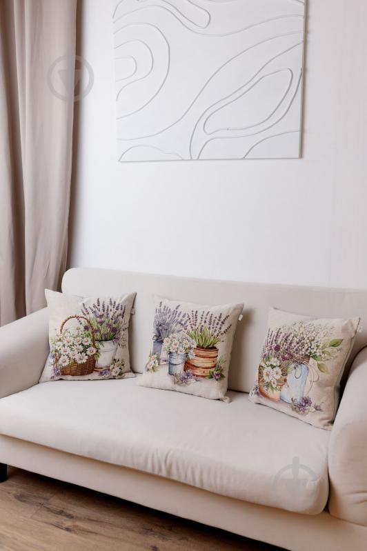 Подушка декоративная Ромашки в корзине Provence 45x45 см молочный Прованс - фото 4 Подушка декоративная Ромашки в корзине Provence 45x45 см молочный Прованс - фото 4