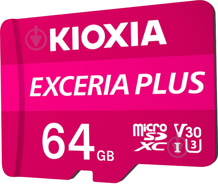 Карта памяти KIOXIA microSDXC 64 ГБ Class 10UHS-I (LMPL1M064GG2) Exceria Plus U3 V30 A1+ SD-adapter - фото 2