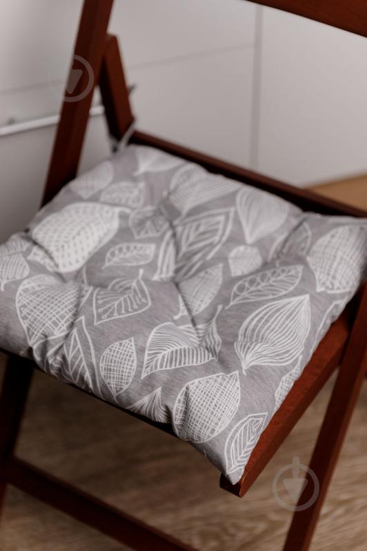 Подушка на стілець Листя сіра 40x40 см Прованс - фото 3