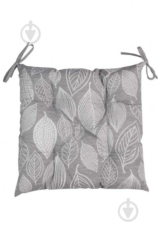 Подушка на стілець Листя сіра 40x40 см Прованс - фото 1