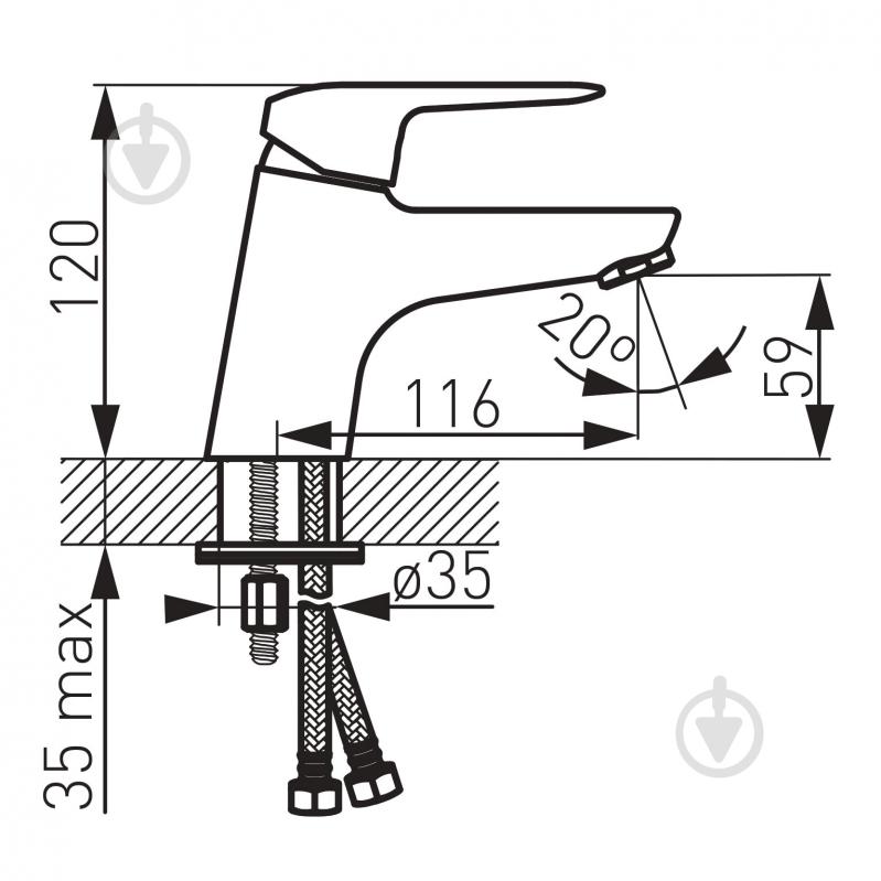 Смеситель для умывальника Ferro Dijon BDJ2 - фото 2