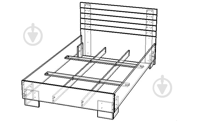 Кровать Вісент Балтик (под ламельный каркас с ножками) 120x200 см белая структура дерева - фото 2