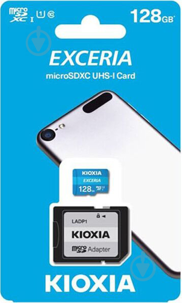 Карта памяти KIOXIA microSDXC 128 ГБ Class 10 (LMEX1L128GG2) UHS-I U1 Exceria SD-adapter - фото 2