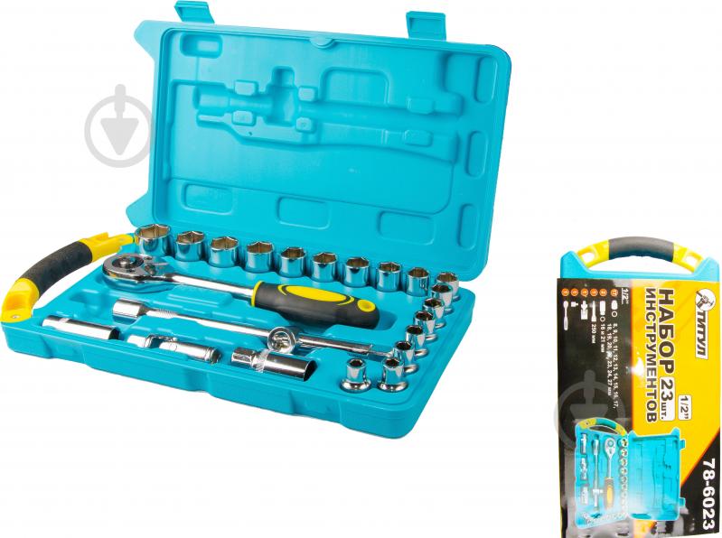 Набор головок 1/2” MASTERTOOL 23 шт. 78-6023 - фото 1