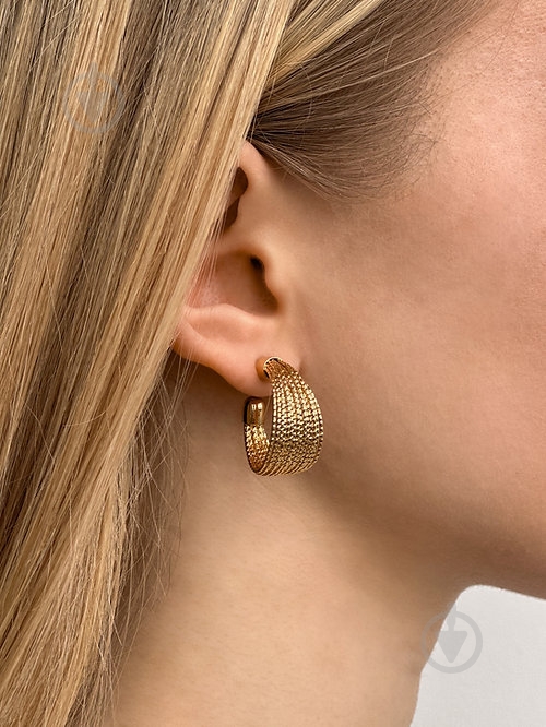 Серьги MISO accessory плетеные золотые - фото 2 Серьги MISO accessory плетеные золотые - фото 2