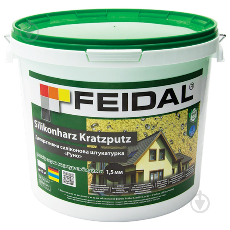 Декоративная штукатурка барашек Feidal Silikonharz Kratzputz 1,5 мм LFW 0132 25 кг - фото 2