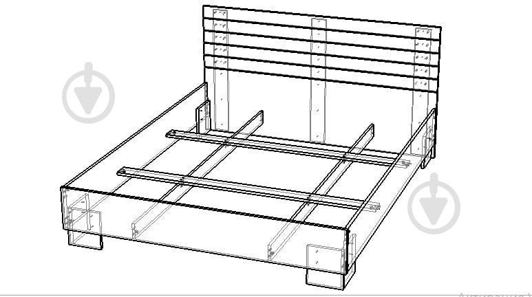 Ліжко Вісент Балтік (під ламельний каркас з ніжками) 160x200 см біла структура дерева - фото 3