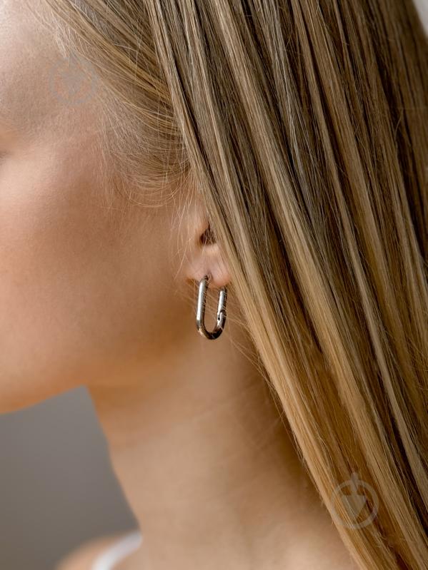 Серьги MISO accessory овал серебристый - фото 2 Серьги MISO accessory овал серебристый - фото 2