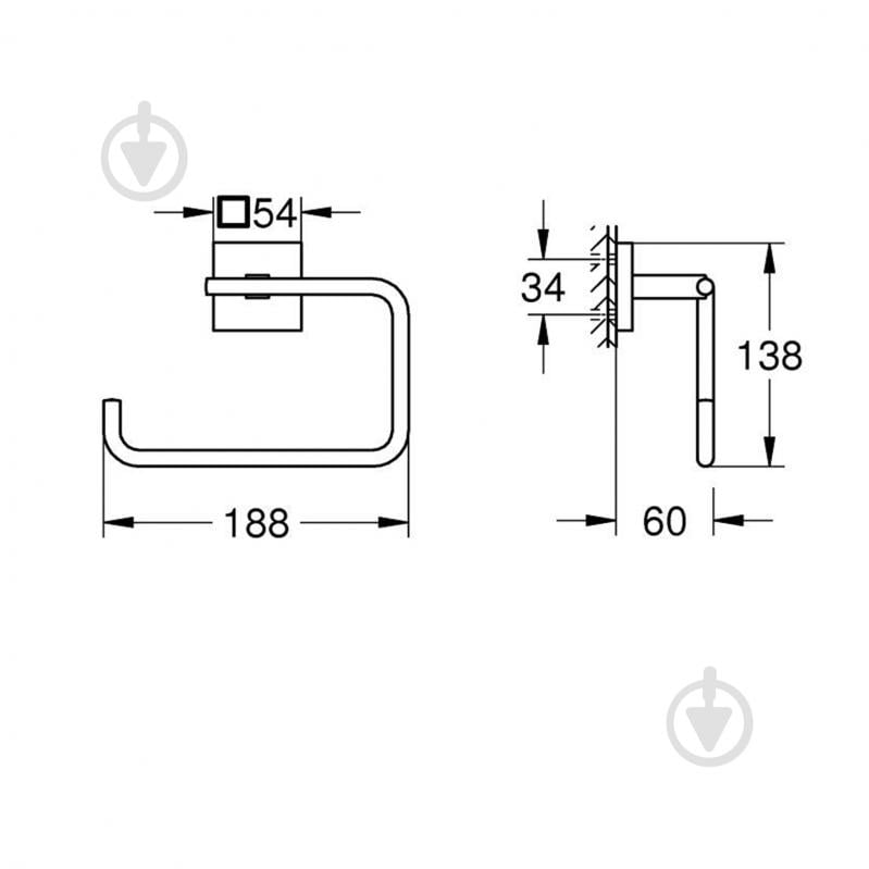 Держатель для полотенец Grohe QuickFix Start Cube 40975000 - фото 2