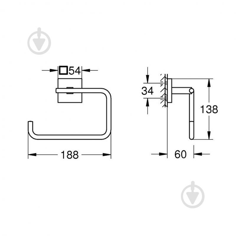 Держатель для полотенец Grohe QuickFix Start Cube 409752430 - фото 2 Держатель для полотенец Grohe QuickFix Start Cube 409752430 - фото 2