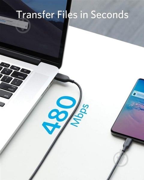 Кабель Anker Powerline III USB-C to USB-C 1,8 м чорний (A8853H11) - фото 3