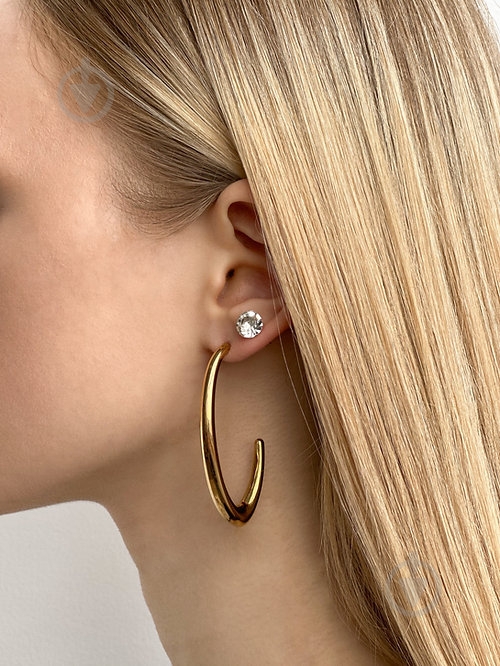 Серьги MISO accessory выгнутые золотые - фото 2