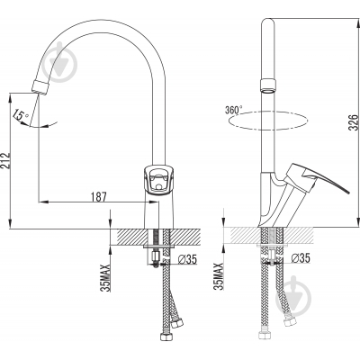 Смеситель для кухни Ferro FOSCA BFA4 - фото 2
