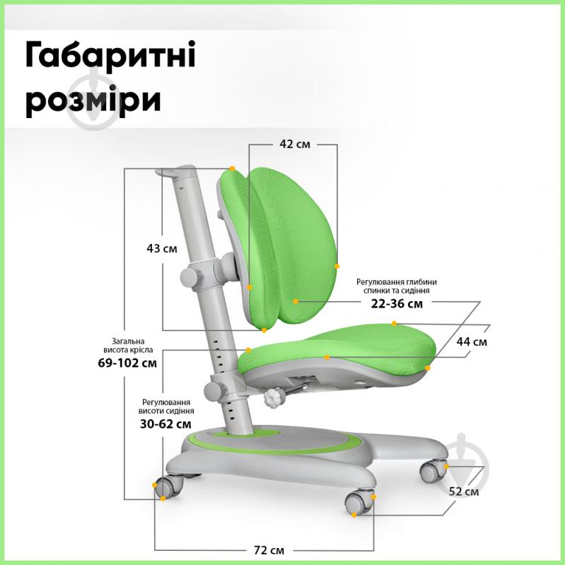 Кресло детское Mealux Ortoback Duo Green (Y-510 KZ) зеленый - фото 4