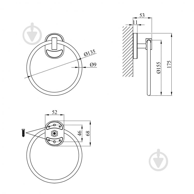 Держатель для полотенец Kroner KRM Elbe - ACC2904 - фото 2 Держатель для полотенец Kroner KRM Elbe - ACC2904 - фото 2