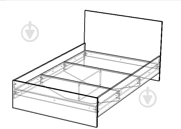 Кровать Вісент Эко (вклад ДСП) 120x200 см белая структура дерева - фото 2