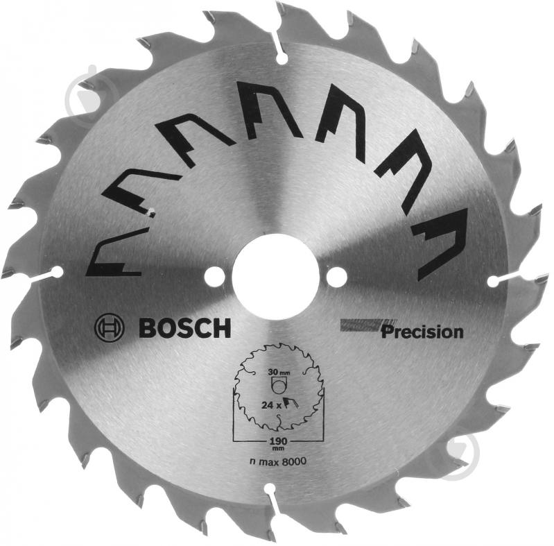 Пиляльний диск Bosch Precision 190x30x2.5 Z24 2609256869 - фото 1