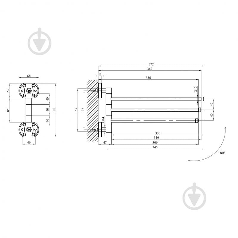 Держатель для полотенец Kroner KRM Elbe - ACC2913 - фото 2