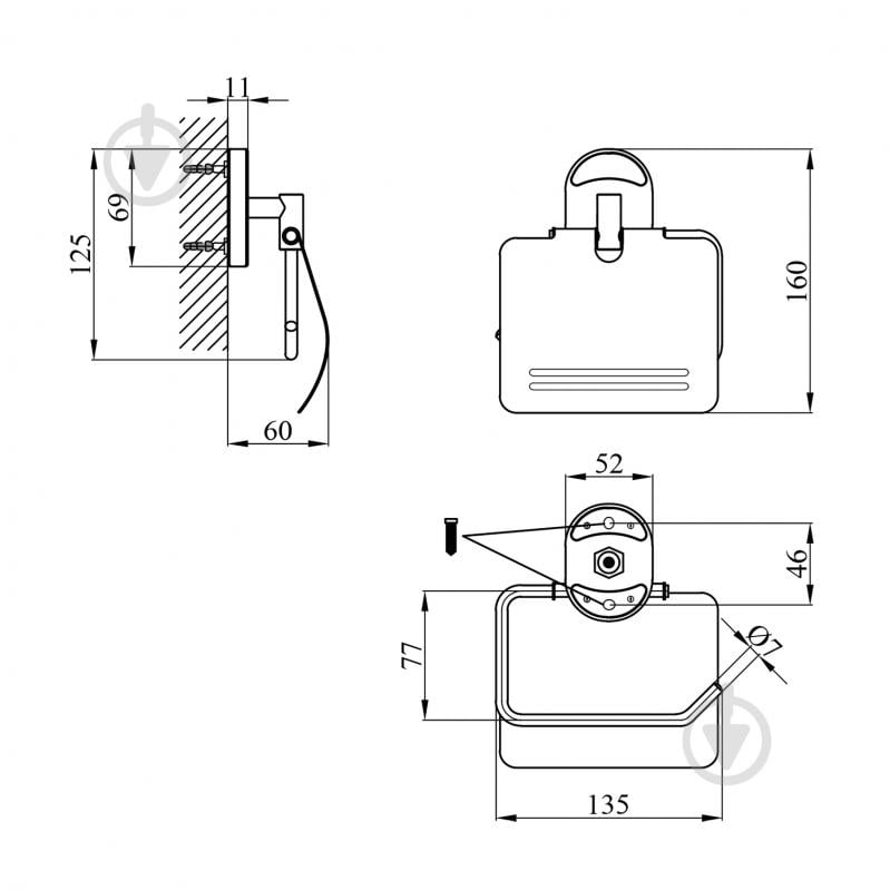 Держатель для туалетной бумаги Kroner KRM Elbe - ACC2903 - фото 2 Держатель для туалетной бумаги Kroner KRM Elbe - ACC2903 - фото 2