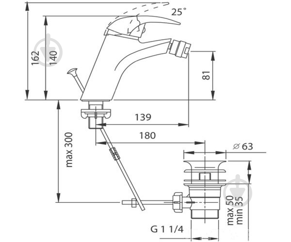 Смеситель для биде Ferro IBIZA BIB6 - фото 2