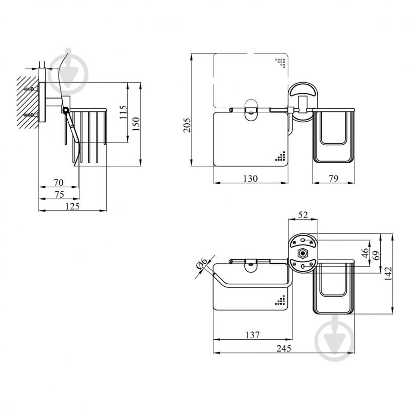 Держатель для туалетной бумаги Kroner та освіжувача повітря Kroner KRM Elbe - ACC2903-1 - фото 2