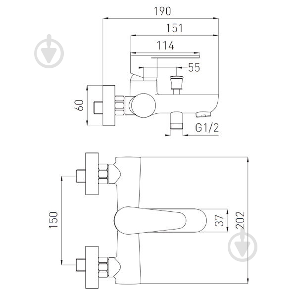 Смеситель для ванны Ferro IBIZA BIB11 - фото 2