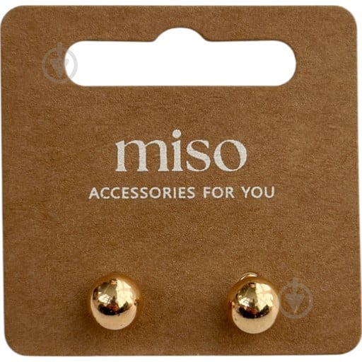 Серьги-пусеты MISO accessory золотистая бусинка - фото 1
