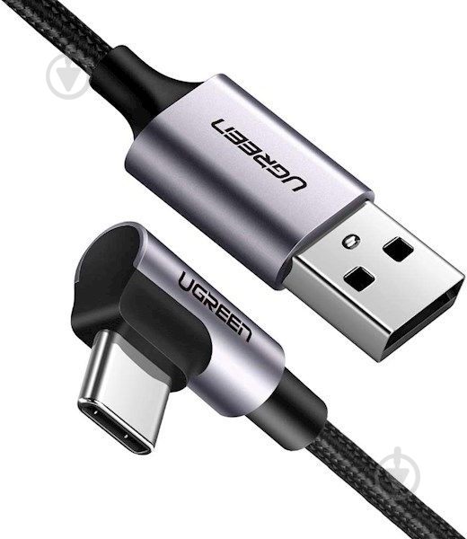 Кабель UGREEN US284 USB - Type-C Cable Angled Alum Braid 1,5 м черный (UGR-60782) - фото 2 Кабель UGREEN US284 USB - Type-C Cable Angled Alum Braid 1,5 м черный (UGR-60782) - фото 2