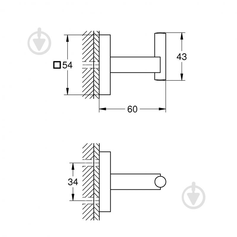 Крючок для ванной комнаты Grohe QuickFix Start Cube 409612430 (CV033754) - фото 2