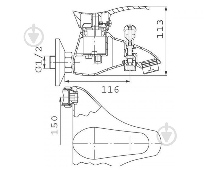 Смеситель для ванны Ferro Loretta BLA1 - фото 2