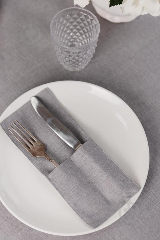 Чехол для приборов Прованс Листья серый однотон 10x24 см серый - фото 3 Чехол для приборов Прованс Листья серый однотон 10x24 см серый - фото 3