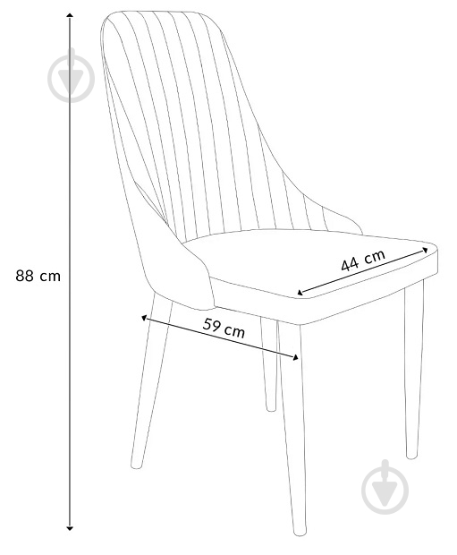 Стілець обідній Homla Louis Quilter в тканині 44x59x88 см бежевий / чорний - фото 6