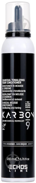 Мусс Pettenon Karbon 9 Charcoal Leave-in Mousse Conditioner 200 мл - фото 1