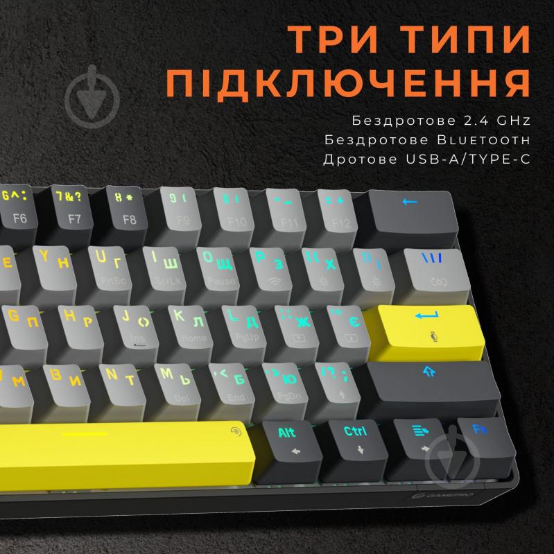 Клавиатура беспроводная GamePro (MK130R Pro) black/grey - фото 10