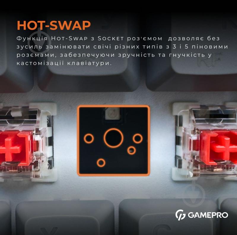 Клавиатура беспроводная GamePro (MK130R Pro) black/grey - фото 11